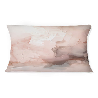 Coussin décoratif rose délicat à motif abstrait marbre I