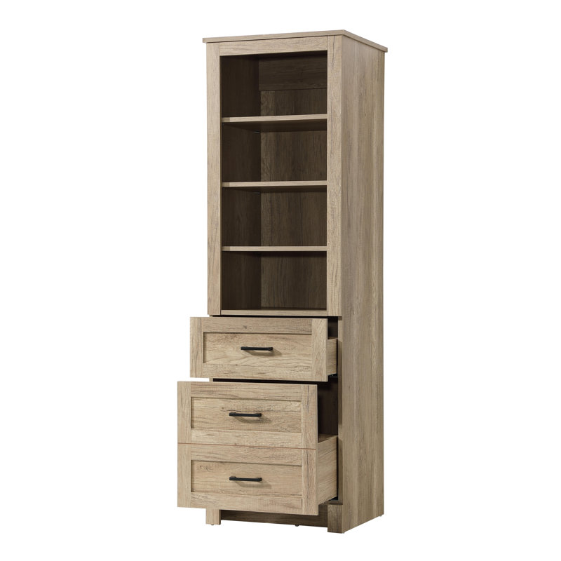 Armoire de rangement en verre pour salle de bain 20 pouces en chêne naturel, Chêne naturel, H 65 po x l 20 po x P 65 po