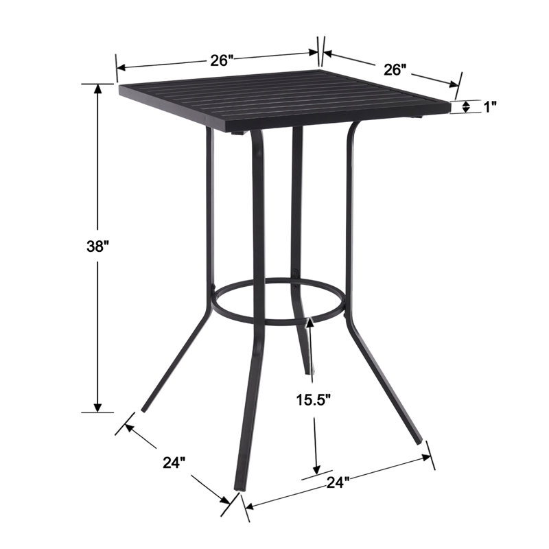 3 - Piece Outdoor Dining Set With Cushions, Patio Pe Wicker Bar Stool And Bistro Bar Table With Metal Frame, Farmhouse Conversation Set For Porch/Yard/Poolside/Cafe
