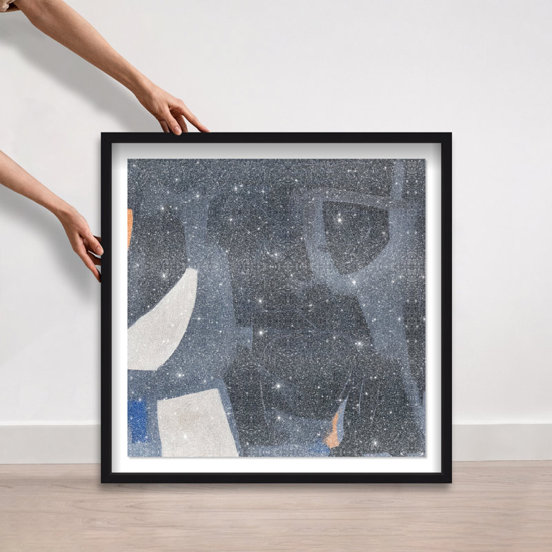 Obscured Voices I Shadowbox Abstract Print by Oliver Gal, Black Frame, 12 x 12, 31.5"H x 31.5"W, Black Frame