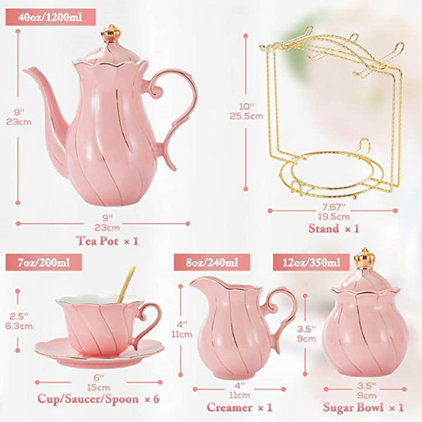 Latitude Run® Khelen Tea Set – 1200ml Glass Teapot With Removable