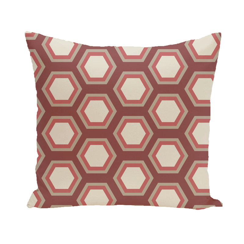 Housse et insert de coussin carré Subline, 16 po x 16 po, Rouille / taupe