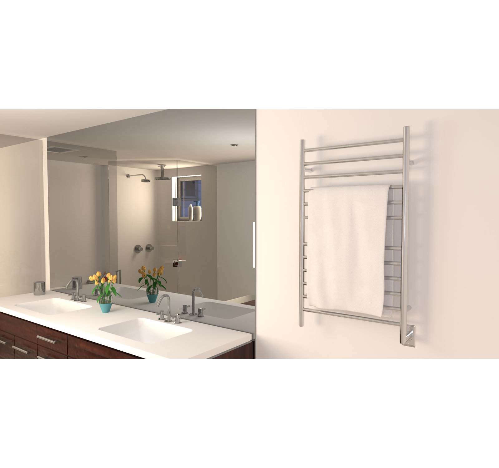 Wall Mount Electric Towel Warmer, Polished