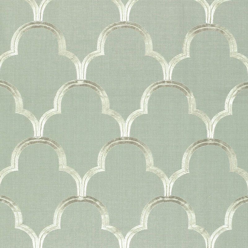 Scallop Embroidery Fabric, Platinum