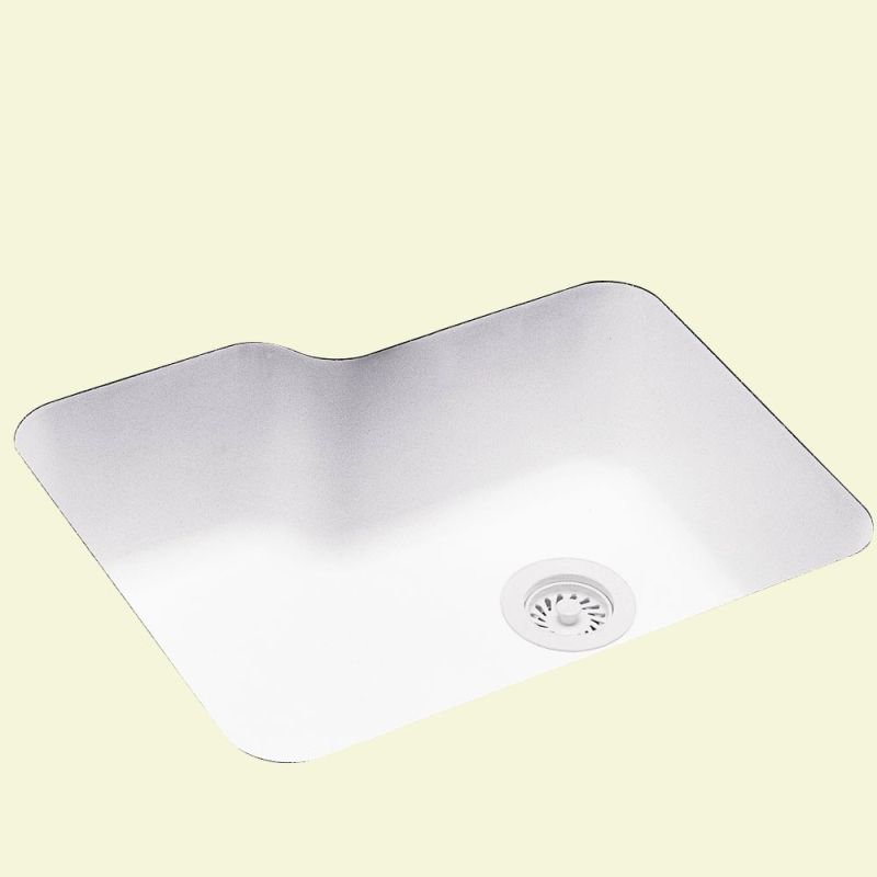 25 " L Undermount Single Bowl Solid Surface Kitchen Sink, White