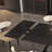 63''-94.5'' Extendable Rectangular Sintered Stone Dining Table Steel Legs, Black Modern Dining Table with Adjustable Foot Pads Seat 6-8