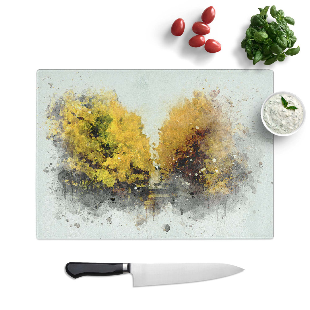 Tempered Glass Road Through a Forest Chopping Board