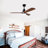 Hot Sales 52 Inch Modern Black Ceiling Fan With Light 3 Solid Wood Blades Remote Control Reversible DC Motor With Dimmable LED-1219407178-1219407191