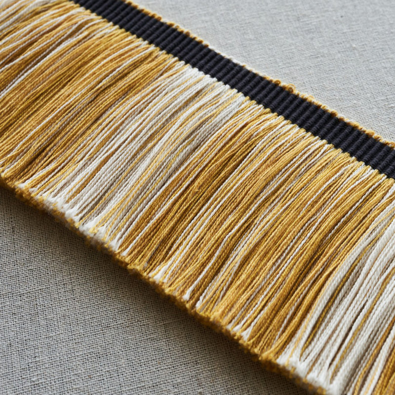 Schumacher x Stephanie Seal Brown Calcada Fringe, Maize