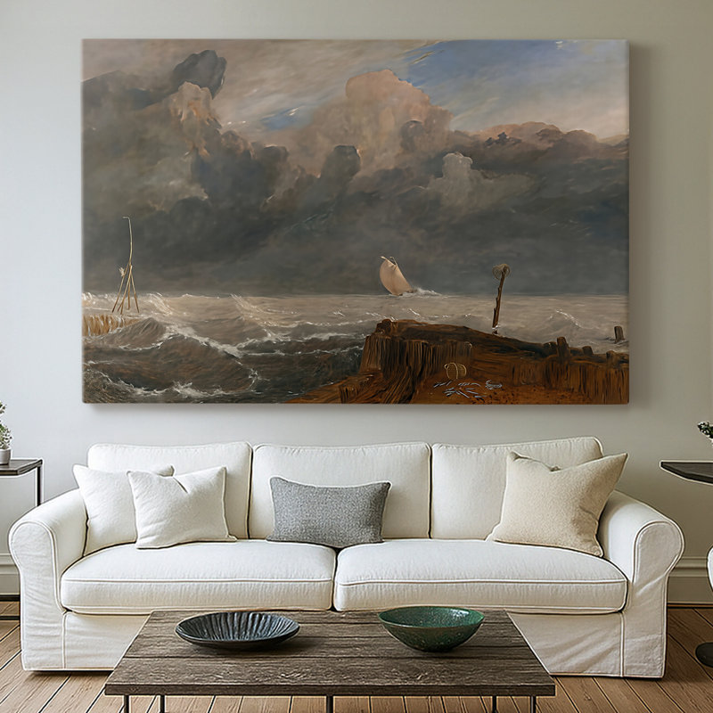 Port Ruysdael-J.M.W. Turner - Toile tendue avec châssis-1827, 40 po x 60 po