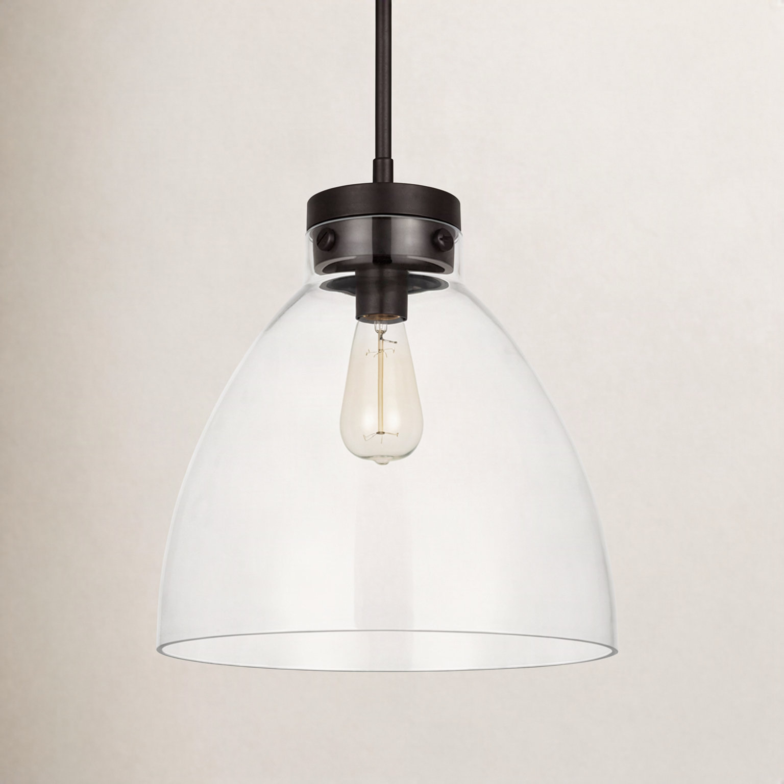 Roksana Single Light Glass Steel Dimmable Pendant