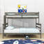 Lit simple superposé au dessus d'un grand lit avec échelle Avoca-312781544-312781545