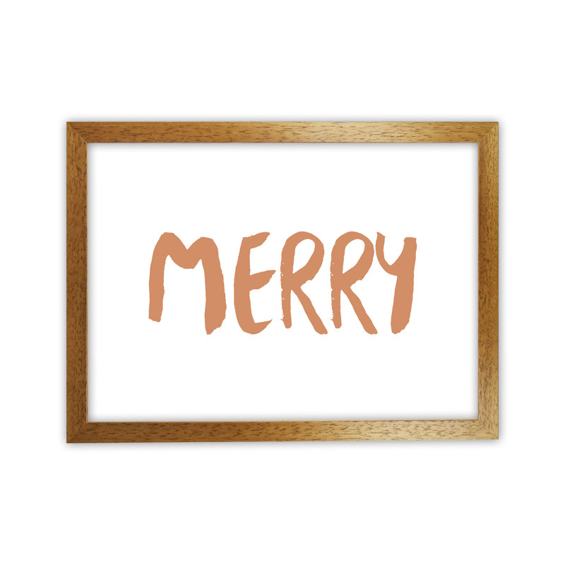 Merry - Print, Brown Framed, 63cm H x 46cm W x 3cm D