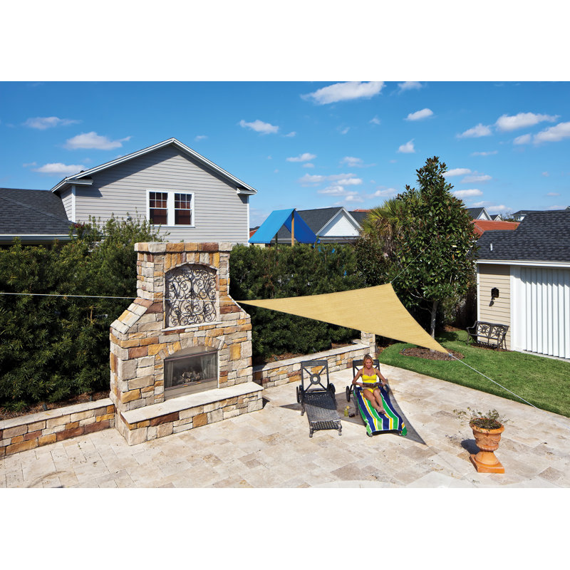 11'8" Triangle Shade Sail, Almond