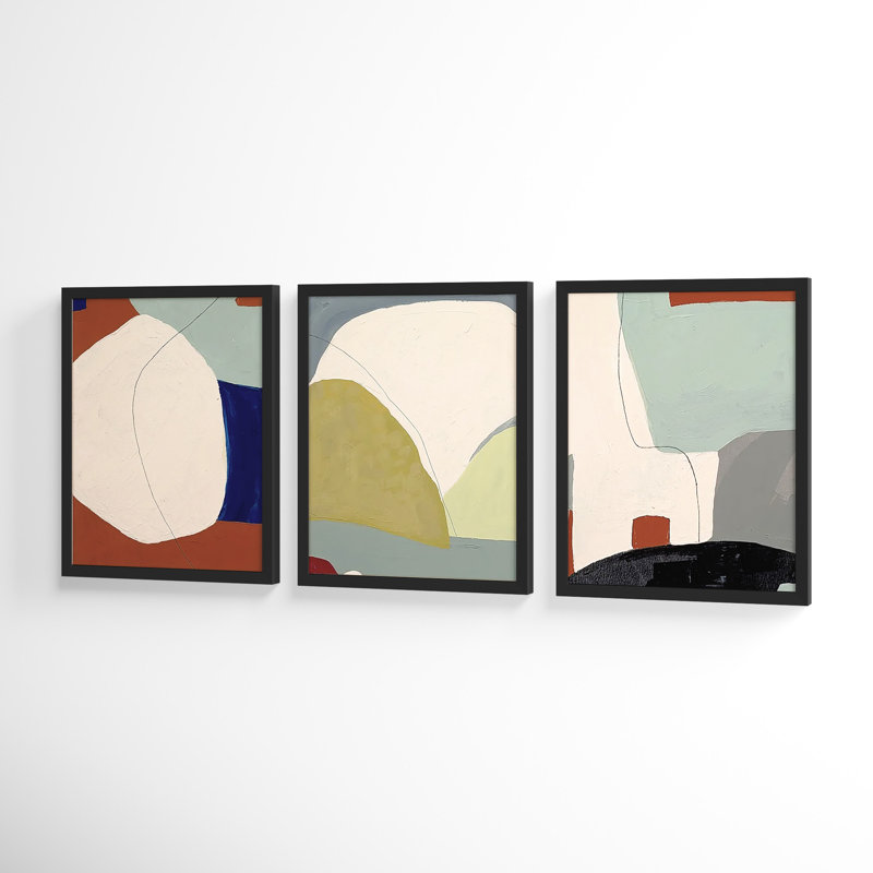 Dreamscape Trio. Set Of 3 by Andrea Stokes, 20" H x 16" W x 1.25" D, Black Framed