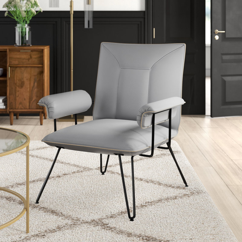 Dormilee Faux Leather Armchair, Grey