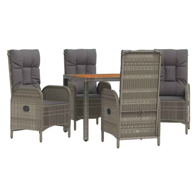 Subrati Patio Dining Set with Square Table , Cushions Included, 4
