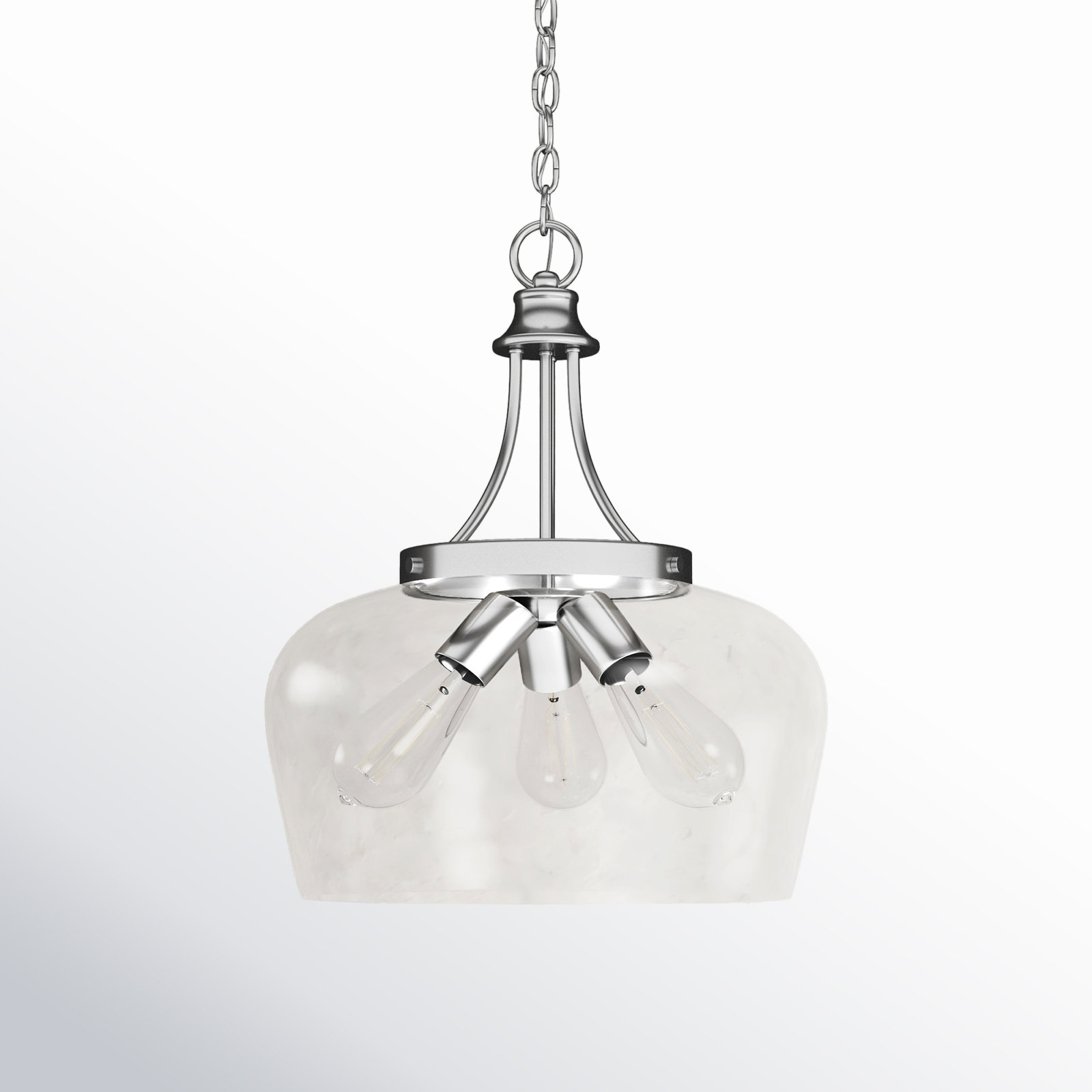 Breena 3 - Light Unique Dome Pendant, Polished Chrome, Clear