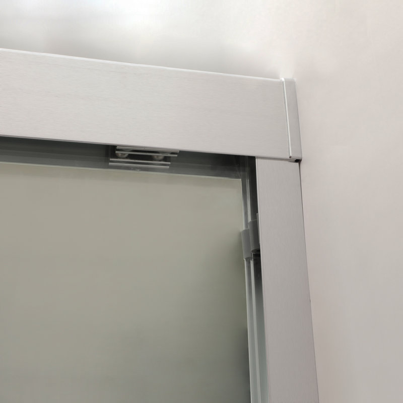 Cabine de douche coulissante demi-cadre l 48 po x H 76 po, 5/16 po (8 mm), nickel brossé