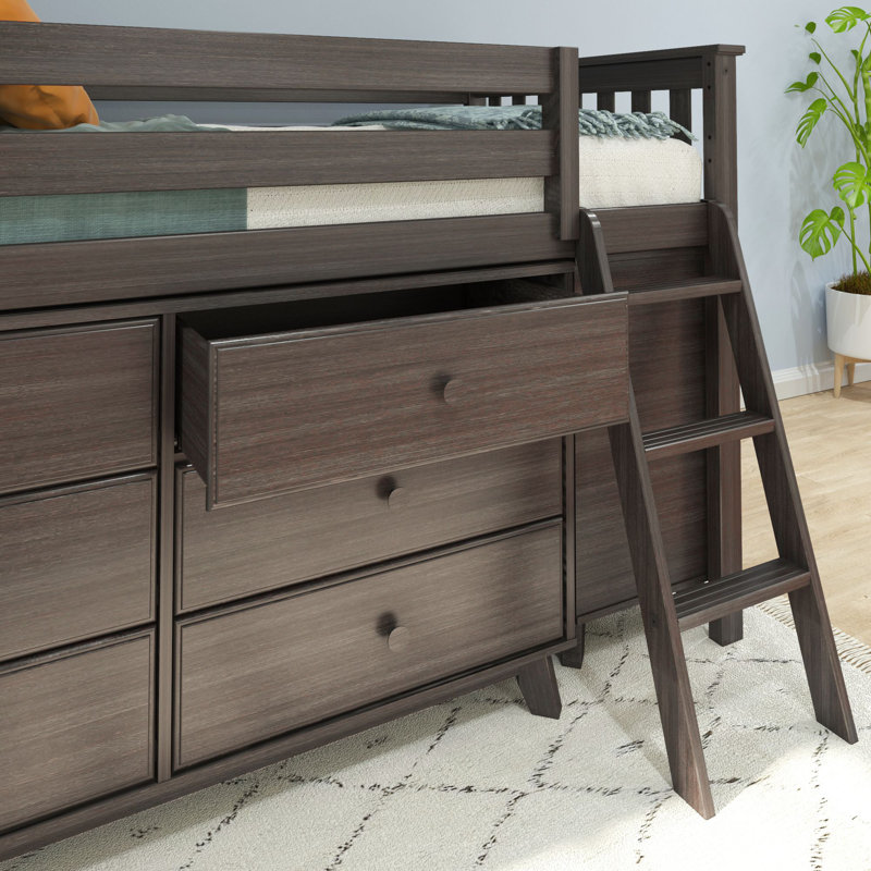  Twin Solid Wood Loft Bed by Max & Lily, Brown