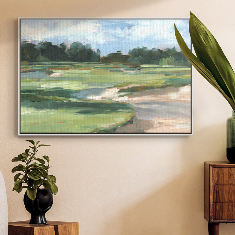 Golf Course Study II, reproduction d'art sur toile, H 27 po x l 41 po, Blanc