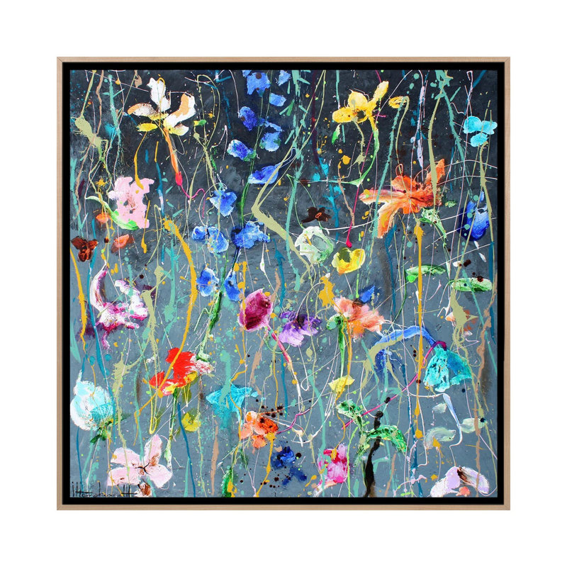 Fleurs de nuit - reproduction d'art murale - toile encadrée, H 18 po x l 18 po, Reproduction encadrée sans passe-partout