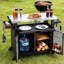 Table de préparation pour barbecue en acier inoxydable de 42 po x 20 po avec rangement, table de préparation pour barbecue en acier inoxydable