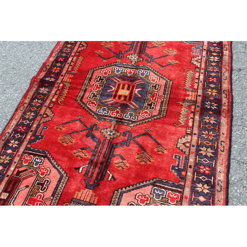 Tapis rouge bohème Kazak 3X7