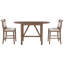 Ensemble de table de salle à manger à hauteur de comptoir en bois 3 pièces avec 2 chaises rembourrées pour petits espaces-133630571