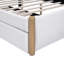 Lit plateforme double rembourré pleine grandeur avec pieds en bois et lit gigogne simple (blanc)-132448949-132448951