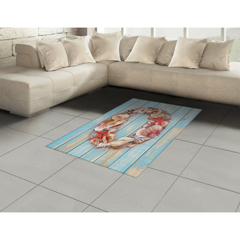 Letter O High Density Long Fiber Poly Threads Decorative Area Rug Carpet, Rectangle 4' x 5'8"