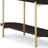 Dominic 48 In. Dark Walnut And Gold Oval Faux Marble Console Table With Fluted Apron