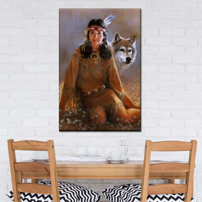 Femme amérindienne, peinture