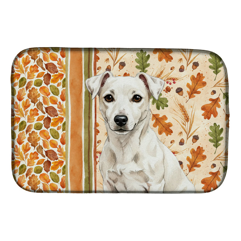 Tapis de séchage White Jack Russell Terrier Heirloom