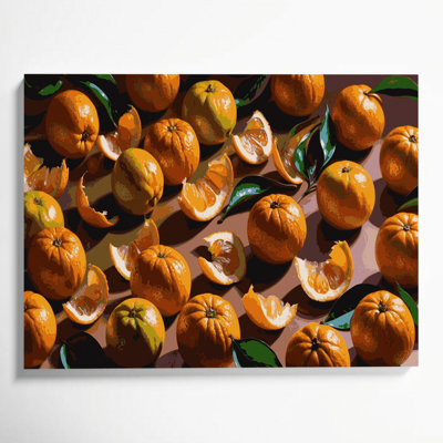 Fruit, clémentine brune, art mural sur toile