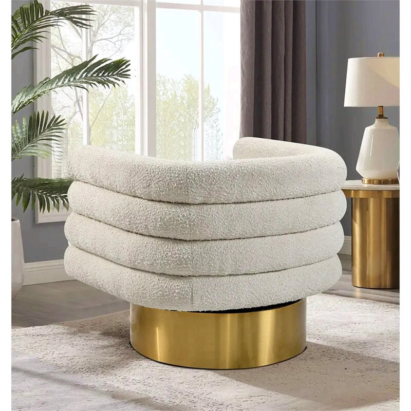 Fauteuil d'appoint pivotant Modern Boucle