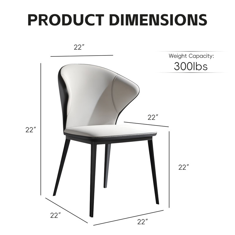 Dining Chairs Set Of 2 Pu Leather Kitchen Chairs