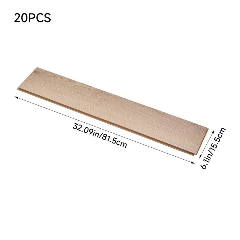 15.5cm W x 81.5cm L x 1.2cm Laminate Flooring, Beige