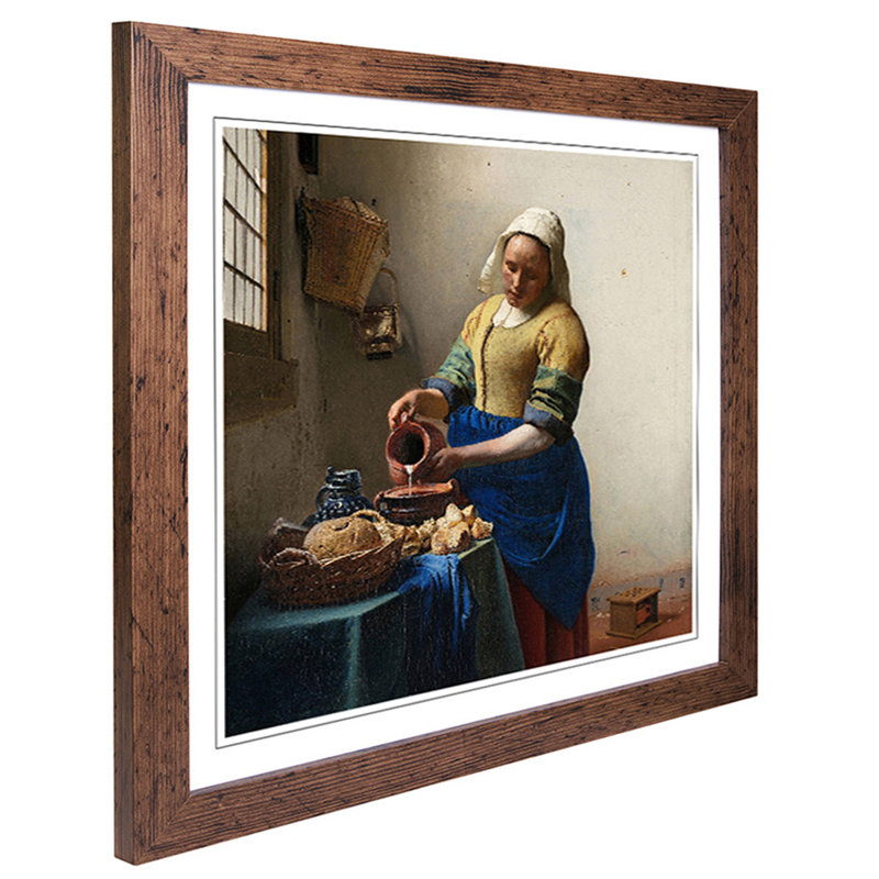 Johannes Vermeer - Single Picture Frame Painting, Walnut