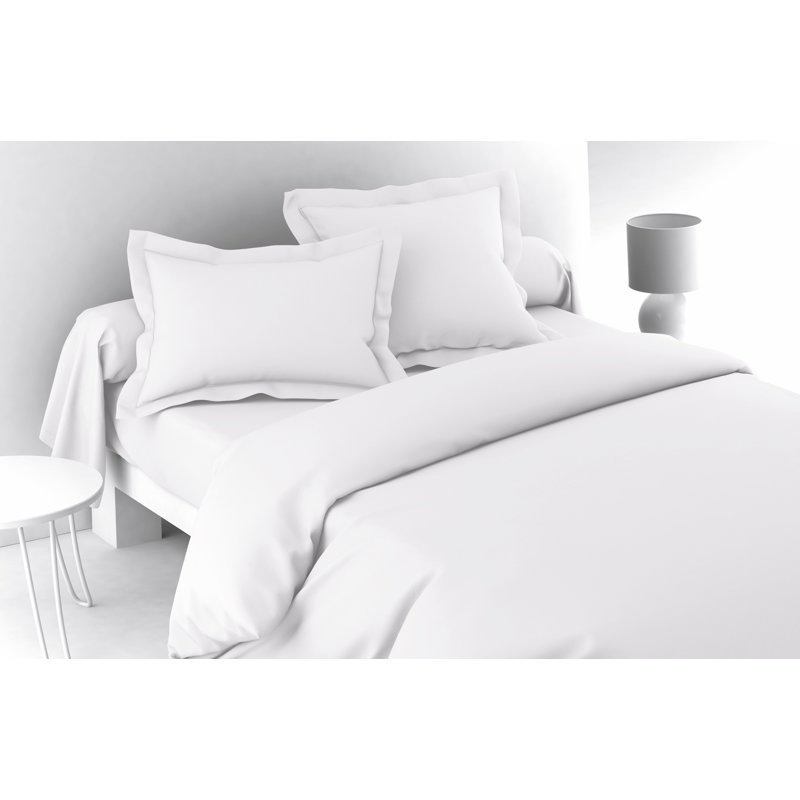 Vexin 100% Cotton Percale Fitted Sheet, Queen, White