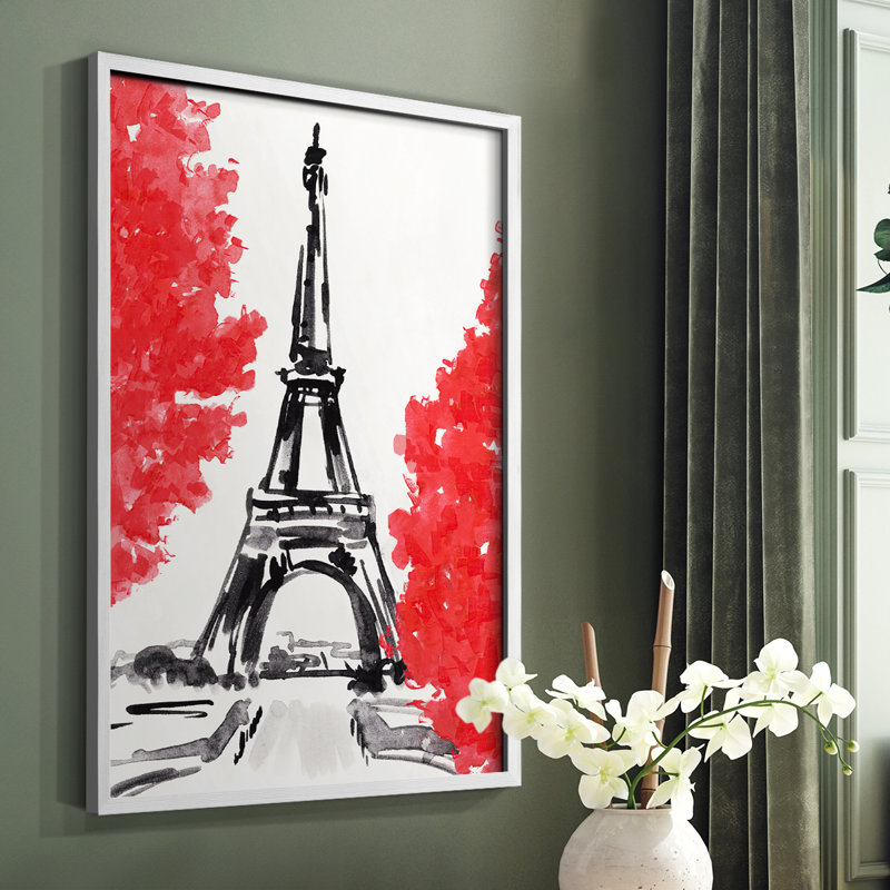 Day in Paris II, reproduction encadrée - bois massif, Blanc, H 28 po x l 22 po