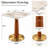 Sculptural 33" Square Bar Table with Fluted Wood Pedestal & Brushed-Gold Base-1965880177