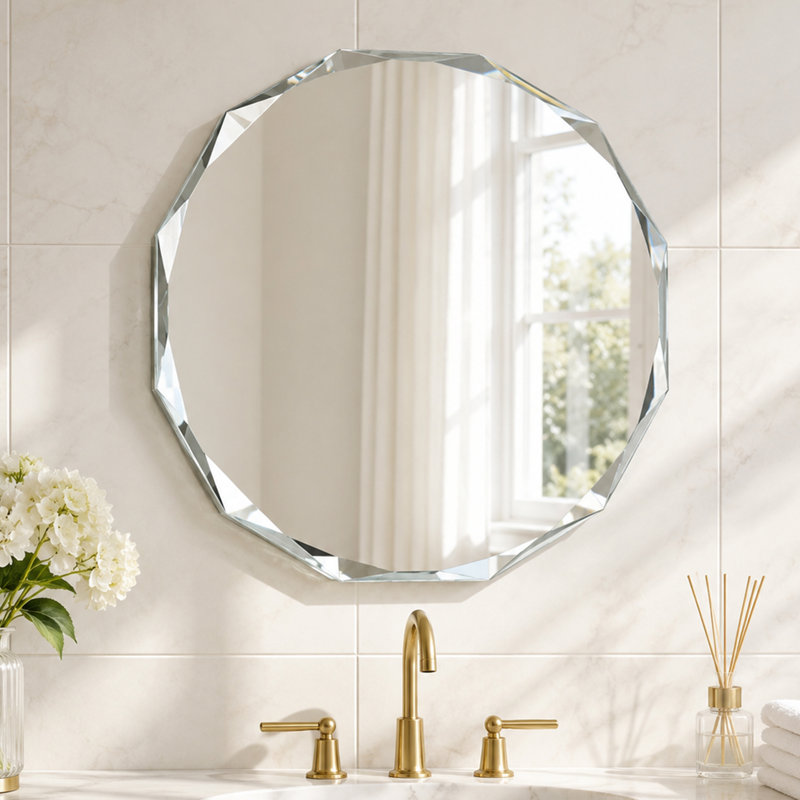 Miroir de salle de bain biseauté, 24 po x 24 po