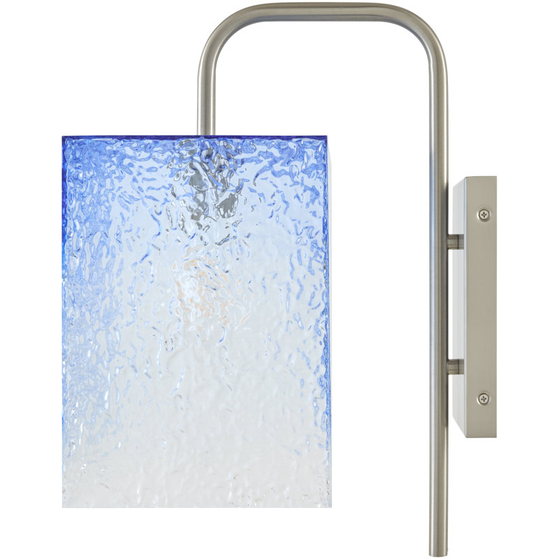 Applique murale Schwartz, Argent, Bleu, H 18 po x l 13 po x P 11 po