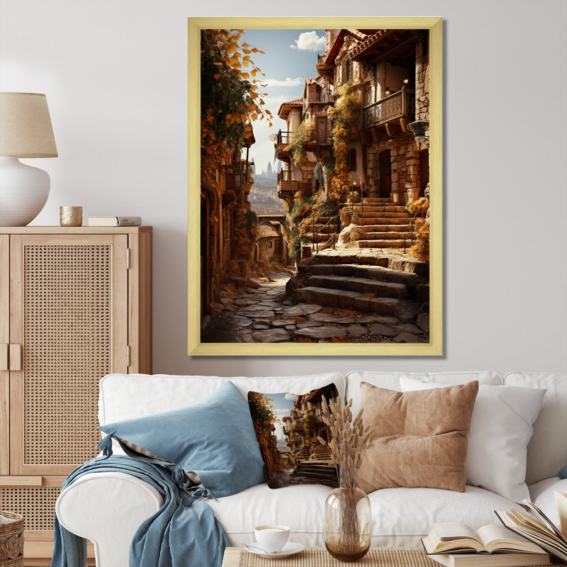 Spain Medieval Streets Of Toledoin III - Cityscapes Canvas Prints, H 40 po x l 30 po x P 1,5 po, Encadrement doré
