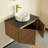 Arai 30" Bathroom Vanity With Sink, Modern Wall-mounted Floating Plywood Bathroom Storage Cabinet With Double Doors, Black Sintered Stone Countertop And White Round Ceramic Basin, Espresso Color