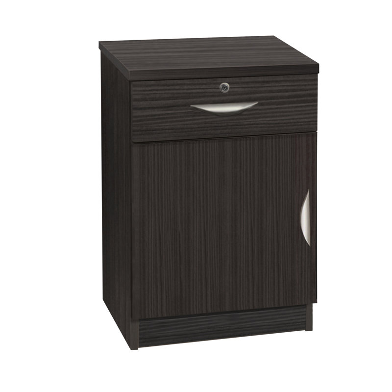 1 -Door 1 -Drawer Storage Cabinet, Black Havana Matte Finish