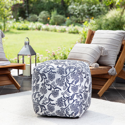 Almeada Upholstered Outdoor Pouf Patio Ottoman