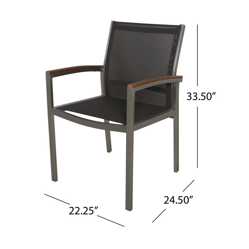 Fauteuils de salle à manger d'extérieur Zheko, gris