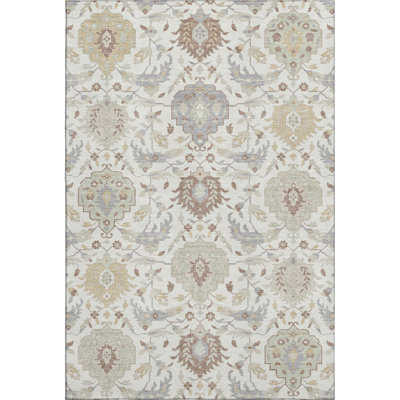 Premium Machine Washable Hust AMF1026 Damask Rug